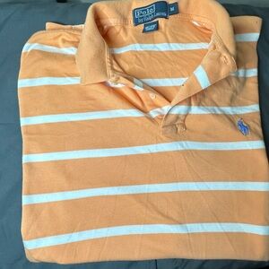 Ralph Lauren Men's Polo in Orange and White Stripes